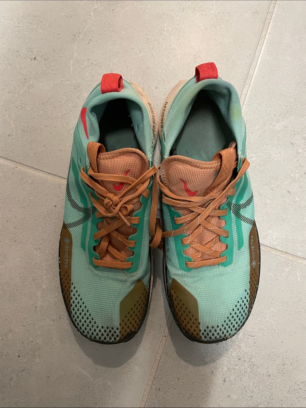 Nike GORE-TEX Athletic Shoe in Teal, Brown, Coral